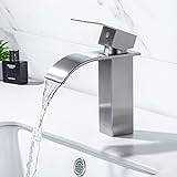 ONECE Badarmatur aus Edelstahl, Waschtischarmatur Wasserfall Wasserhahn Bad Armatur für Waschbecken,…