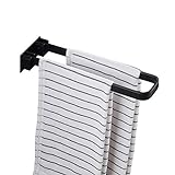 WING Handtuchhalter selbstklebend schwarz ohne Bohren Wandmontage Zweiarmig Doppelt Handtuchstange faltbar…