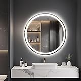 Dripex Badspiegel mit Beleuchtung Rund Led Spiegel mit Bluetooth-Lautsprecher und Touch-Schalter, Dimmbar,…