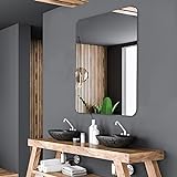 Alasta Stilvoller Badezimmerspiegel Mit Abgerundeten Ecken, Wandspiegel, Hängespiegel - Größe 55x100cm