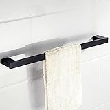 BOATX Bad Einzel-Handtuchhalter schwarz matt aus Edelstahl 60cm Handtuchstange Badetuchhalter Badetuchstange…