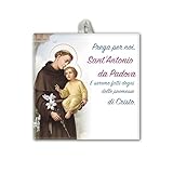 Fratelli Bonella | Keramikfliese mit Sant'Antonius in Geschenkbox 10 x 10 cm | Made in Italy