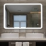 LISA Badspiegel mit Beleuchtung 60 x 80cm LED Rechteckig Lichtspiegel Touchschalter Wandspiegel kaltweiß…