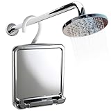 MIRRORVANA Nebelfreier Duschspiegel für Rasur und verzerrungsfreie Glasoberfläche mit Haken zum Aufhängen,…