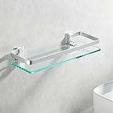 PORTE ITALIANE Badezimmerregal mit Stange aus Aluminium, rechteckig, aus gehärtetem Glas für einen modernen…