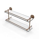 Allied Brass P1000-2/22-GAL-BBR P 1000 2 Gallery Inch Tempered Double Gallery Rail Glass Shelf 55,9…