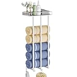 Ovicar Handtuchhalter für Badezimmer – Wandmontage, gerollte Handtücher, Aufbewahrung mit Metallregal…