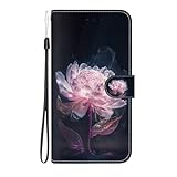 Tivenfezk Nadoli Handyhülle PU Leder für Xiaomi Redmi Note 13 5G,Bunt Bemalt Lila Blume Kartenfach Magnet…