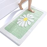 Dorruger Badezimmerteppiche, weiße Blume, Badteppich, flauschig, weich, superfeine Faser, rutschfest,…