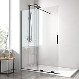EMKE Duschwand 120 cm Walk In Schiebetüren Duschtrennwand Für Badewanne Duschabtrennung Walk in Dusche…