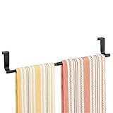 mDesign Handtuchhalter ausziehbar zum Aufhängen - Farbe: Schwarz - Geschirrtuchhalter Küchenschrank…