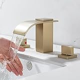BANGPU 20.3 cm Badezimmer-Waschbecken-Wasserhahn, Wasserfall, moderner 2-Griff-Waschtisch-Wasserhahn…