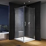 IMPTS Duschkabine Duschtür 90 x 90 x 195 cm Doppelt Schwingtüre Doppeltür Glas Dusche für Eckeinstieg…