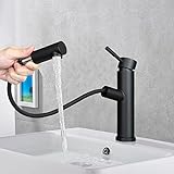 Mursche Wasserhahn Bad Waschtischarmatur Waschbecken - Schwarz Armatur mit Herausziehbar Brause Mischbatterie…