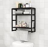 Galood Badezimmer-Aufbewahrungsregale, schwarz, verstellbar, 3 Ebenen, schwebende Regale für Wandmontage,…