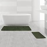 Yeaban Badezimmerteppich-Set, 2-teilig, dicke Chenille-Badematten, saugfähiger und waschbarer Badteppich,…