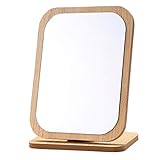 ATUIO Aestivate Rectangle Compact Table Mirror Standing Wood Framed Mirror Desktop Mirror 90 Degree…