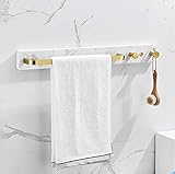 Handtuchhalter Marmor, Mabdtuchhalterung mit 2 robusten Haken Wandhalterung Handtuchhaken Bad für Mantel,…