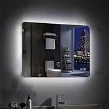 MEESALISA LED Badspiegel 70x50 cm mit Beleuchtung Badezimmer Wandspiegel Antibeschlage Hintergrundbeleuchtung…