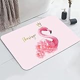 YISUMEI Badezimmermatte, Flamingo, rutschfest, super saugfähig, mit Gummi-Rückseite, passt unter Badezimmer,…