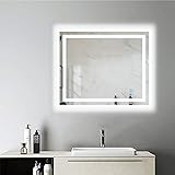Aica Sanitär LED Badspigel 60×50 cm Touch-Schalter Kaltweiß 6000K Badezimmer Spiegel Wandspiegel Lichtspiegel