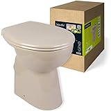 'aquaSu® Stand-WC-Set +7 cm | Spülrandlos | Erhöhtes Komfort WC | Inklusive WC-Sitz mit Absenkautomatik…