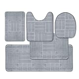 Effiliv 5-teiliges Badezimmerteppich-Set – weiche, rutschfeste Memory-Schaum-Matten – perfekte Kombination…