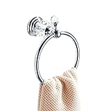 WOLIBEER Chrom-Handtuchring, Kristall-Handtuchhalter, poliert, Badetuch-Stange, Badezimmer-Zubehör,…