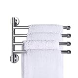 PHOEWON Drehung Handtuchhalter mit 4 Schwing Armen 180°Edelstahl Handtuchstangen bad Handtuchhaken Chrom,…