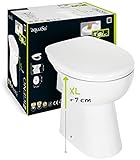 'aquaSu® Stand WC igenO spülrandlos mit +7 cm Erhöhung | Komplett-Set mit Toilettendeckel mit Absenkautomatik…