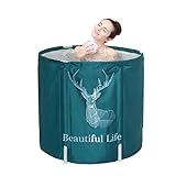 Sinbide Faltbare Badewanne, Erwachsene 70x65cm Round Klappbare Badewanne, Tragbare Badewanne für Spa,…