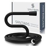 SANTRAS® Duschschlauch PREMIUM Schwarz Matt 1,25 m mit Durchflussbegrenzer – Besonders flexibler Brauseschlauch…