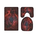 A.Monamour Badezimmer Badematte 3 Teilig Set Universum Galaxie Weltraum Sterne Abstrakte Kunst Flanell…