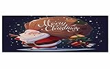 A.Monamour Badematten Badteppiche Badvorleger Lustige Cartoon-Stil Weihnachtsmann Trägt Eine Große Tasche…