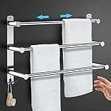 Handtuchhalter Ausziehbar 43-78CM ohne Bohren Edelstahl doppelt handtuchstange Bad Wand kleben badetuchhalter…