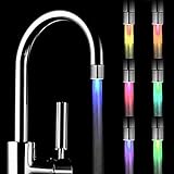 SNOMYRS LED Wasserhahn, Temperaturregelung Wasserdurchfluss LED Küchenarmatur mit 3 Farbwechseln, für…