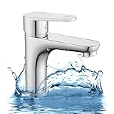 HOMELODY Wasserhahn Bad Chrom Mischbatterie Waschbecken Edelstahl Waschtischarmatur mit Auslauf Höhe…