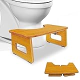 RayLove Toilettenhocker aus Holz – WC-Trittbrett aus Holz – Fußstütze mit Einstellbarer Höhe – Damm-…