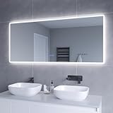 Badspiegel groß mit Beleuchtung 160x70 cm für Wandschalter Badezimmerspiegel LED Lichtspiegel Wandspiegel…