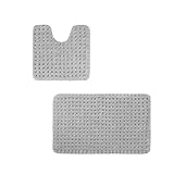 PANA Flauschiges Badvorleger Set • Microfaser Microfaser Badematte • Flauschiger und Rutschfester Badvorleger…