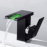 LED Wasserhahn Waschtischarmatur mit 3 Farbwechsel Beleuchtung Wasserfall Wasserhahn Spüle Wasserhahn…