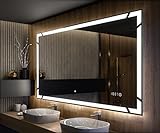 Artforma Badspiegel 110x50 cm mit LED Beleuchtung - Wählen Sie Zubehör - Individuell Nach Maß - Beleuchtet…