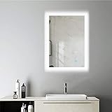 Aica Sanitär LED Spiegel 50×70 cm Kaltweiß, Touch, BESCHLAGFREI Badspiegel Duschspiegel
