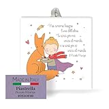 Fratelli Bonella Fliese aus Keramik, 10 x 10 cm, Motiv: Kleiner Prinicpe mit dem Fuchs, Fliese zum Aufhängen,…