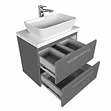 paplinskimoebel Waschtischunterschrank mit Waschtischplatte und Aufsatzwaschbecken Badmöbel Set Sizilien…