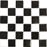 Mosaikfliese Quadrat schachbrett schwarz/weiß matt Keramikfliese, Mosaikstein Format: 48x48x6 mm, Mattengröße:…