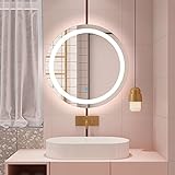 LED Spiegel RUND 60cm Touch Beschlagfrei Badezimmerspiegel Wandspiegel Kaltweiss