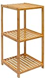 DuneDesign XL Bambus Holz Regal 83 x 38 x 39,5 cm 3 Fächer Stand-Regal Badezimmer Ablage Küchen Aufbewahrung Badregal