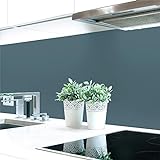 Küchenrückwand Grautöne 2 Unifarben Premium Hart-PVC 0,4 mm selbstklebend, Größe:280 x 60 cm, Ral-Farben:Blaugrau…