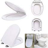 WC Sitz, O-Form Toilettendeckel, Weiß klobrille mit absenkautomatik,antibakteriell Toilettensitz mit…